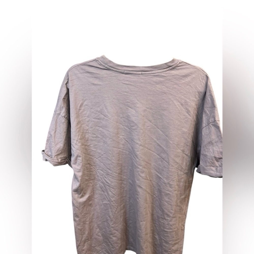 Zara Tan and White Oversized Graphic Tee - Picture 3 of 3